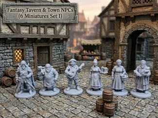 Fantasy Tavern & Town NPCs (6 Miniatures Set 1)