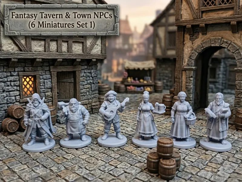 Fantasy Tavern & Town NPCs (6 Miniatures Set 1)