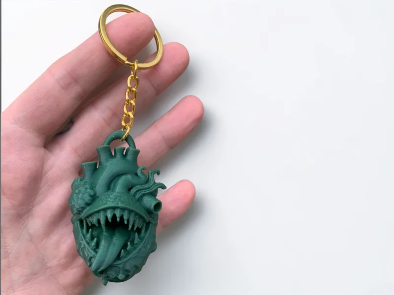 Monster Anatomical Heart Keychain