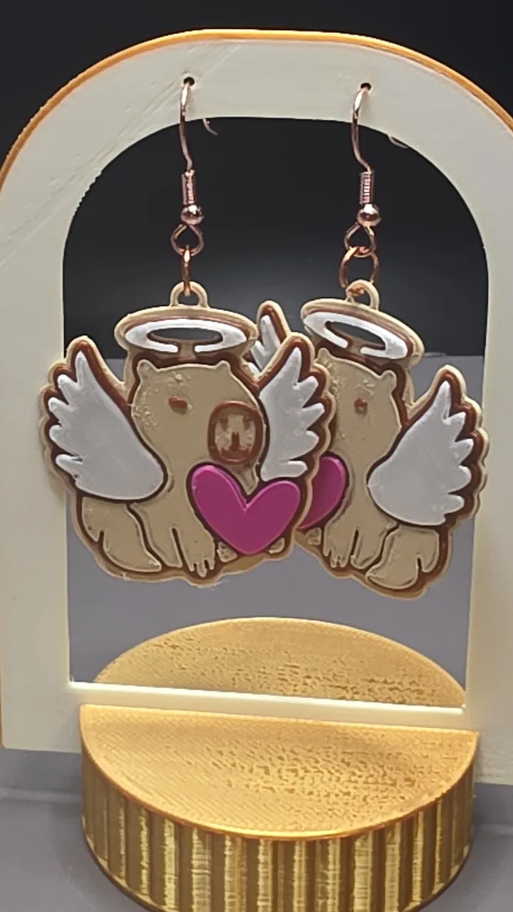 Capybara Cupid (Valentine's) earrings view 2