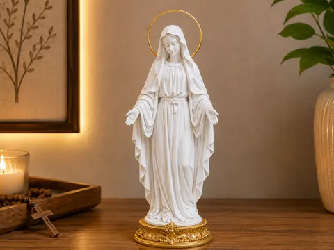 Figura decorativa: Our Lady of Grace – Premium Religious Sculpture — referencia de MakerWorld