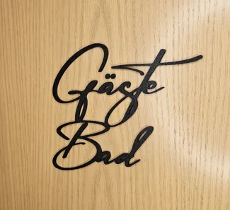 Gästebad Schriftzug