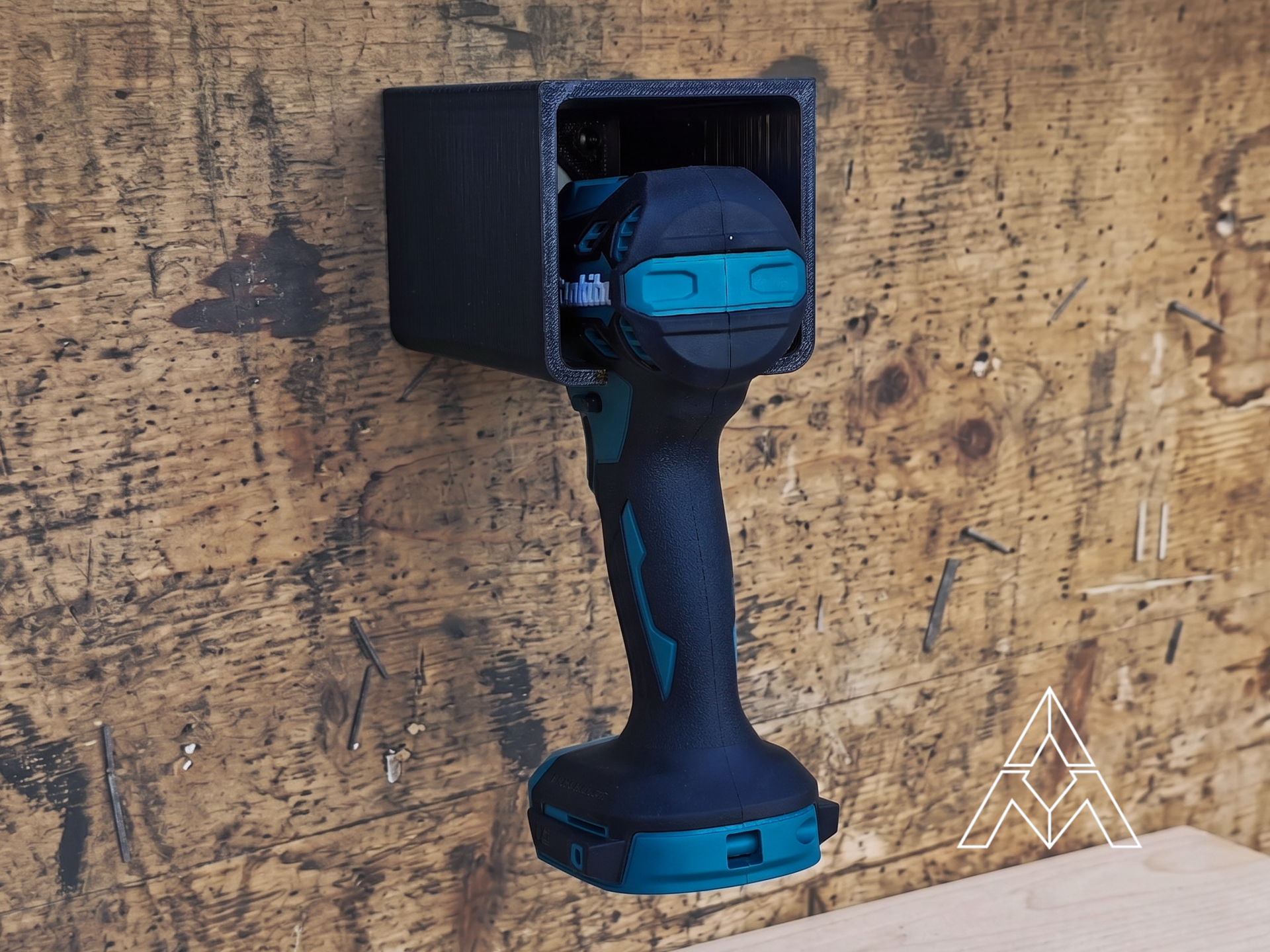 Universal Cordless Drill Holder. UnderShelf & Wall