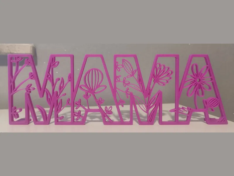 Mama Schild mit Blumen
