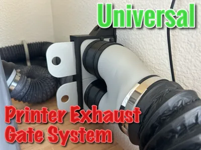 Printer Exhaust Gate System with Merge Collector