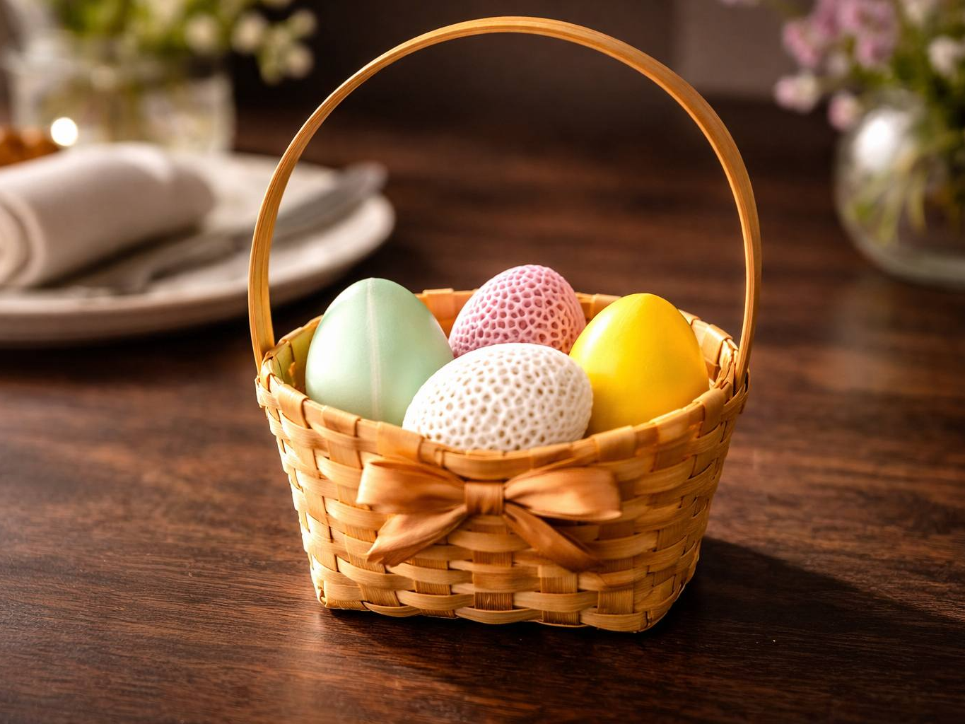 Easter Eggs Set – Classic Solid Egg + Voronoi Egg
