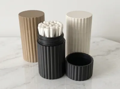 Ribbed Travel Swab Container – Elegant Organizer
