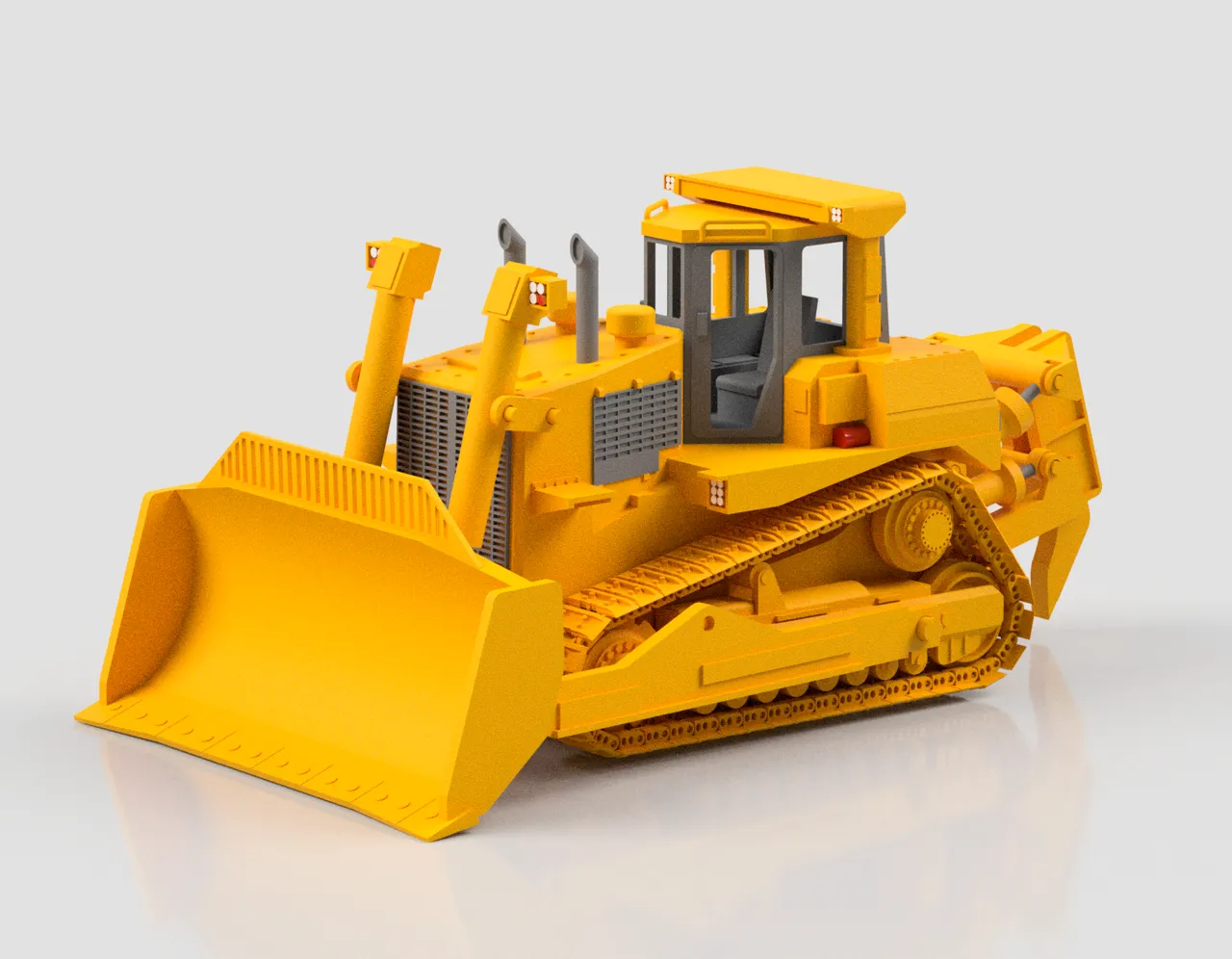 Caterpillar D10 Bulldozer Fully 3D printable model view 2