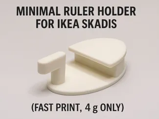 Minimal Ruler Holder for IKEA Skadis (4g Only)