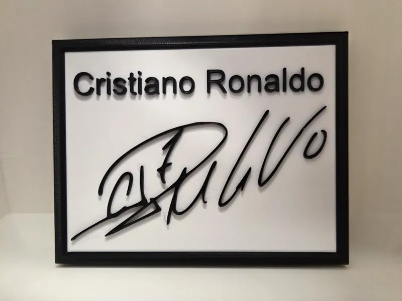 Cristiano Ronaldo Signature Display Plate 3D Wall 