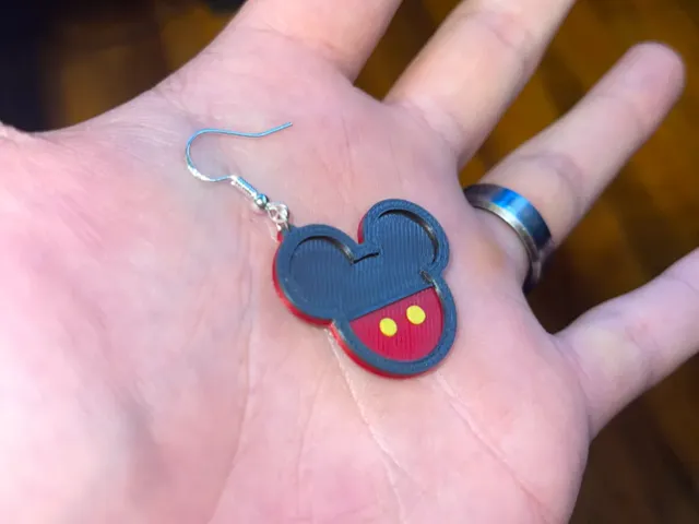 Mickey Mouse Earrings (buttons and pants)