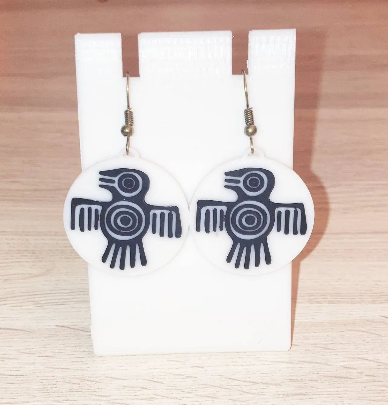 Ethnic bird earrings view 2