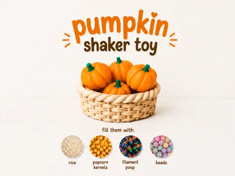 Objeto manipulable: Pumpkin Shaker Toy|Fillable Fall Fidget|Montessori — referencia de MakerWorld