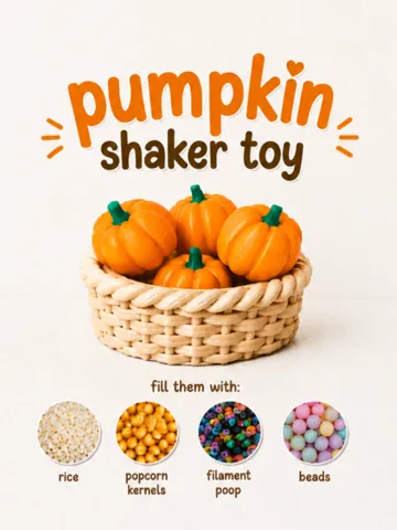 Objeto manipulable: Pumpkin Shaker Toy|Fillable Fall Fidget|Montessori — vista de referencia 2