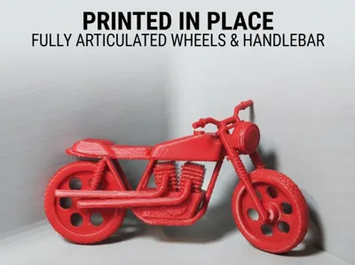 Classic motorcycle print in place