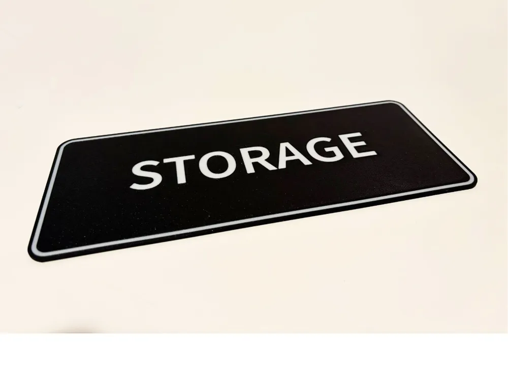 Storage sign - Free 3D Print Model - MakerWorld