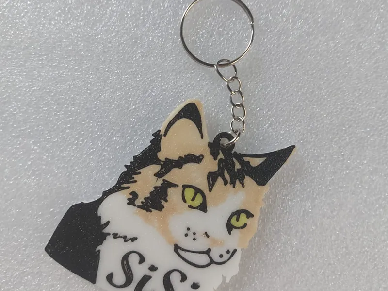 calico cat keychain