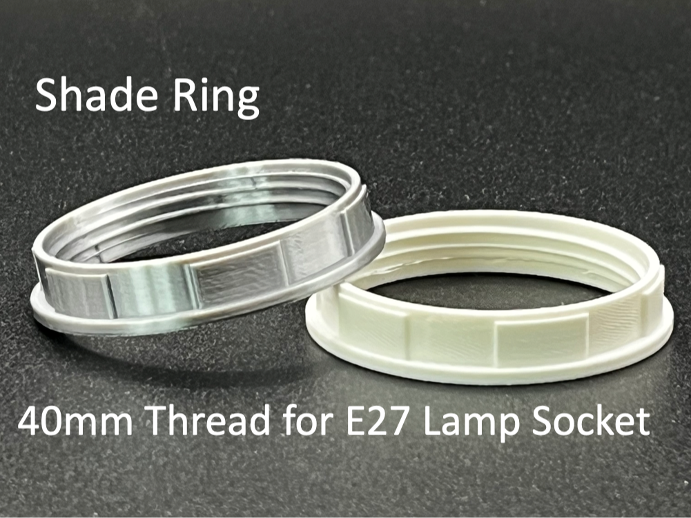 Shade ring 40 mm thread - E27 lamp socket