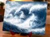 (for AMS) Stormy Sea (Horses) (BW) - 180x130mm