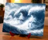 XL (for AMS) Stormy Sea (Horses) (BW) - 220x160mm