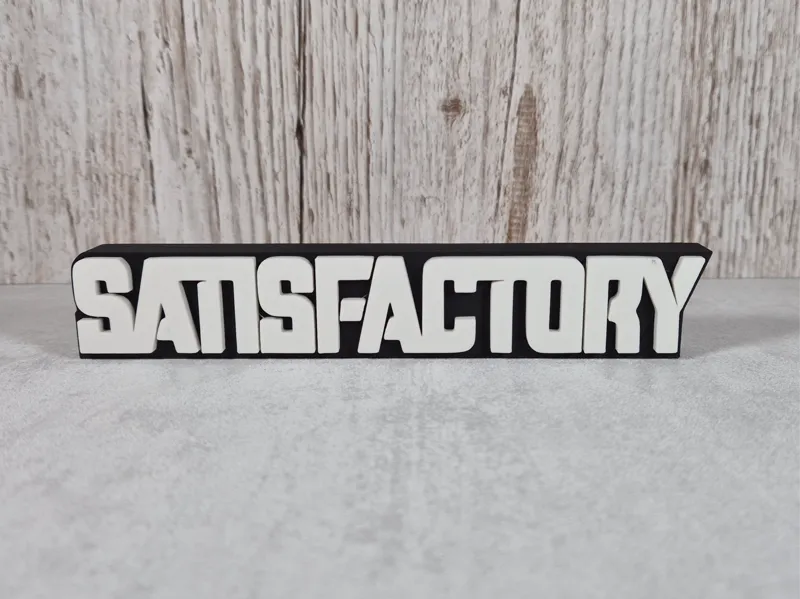 Satisfactory Desk Sign – Iconic Satisfactory Logo