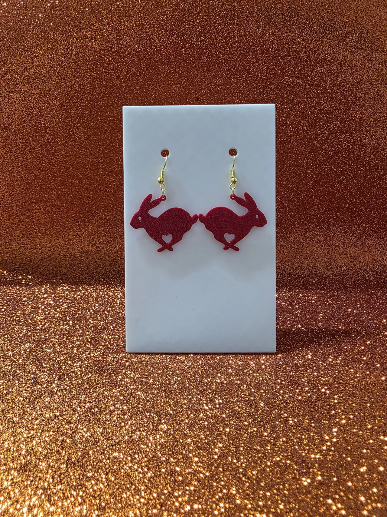 Bunny in love earrings view 2