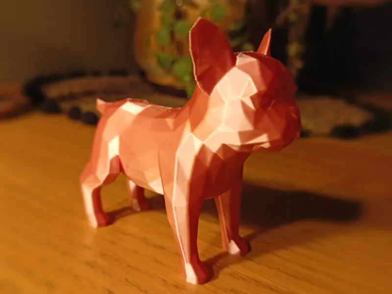 LowPoly cute french bulldog sculpture
