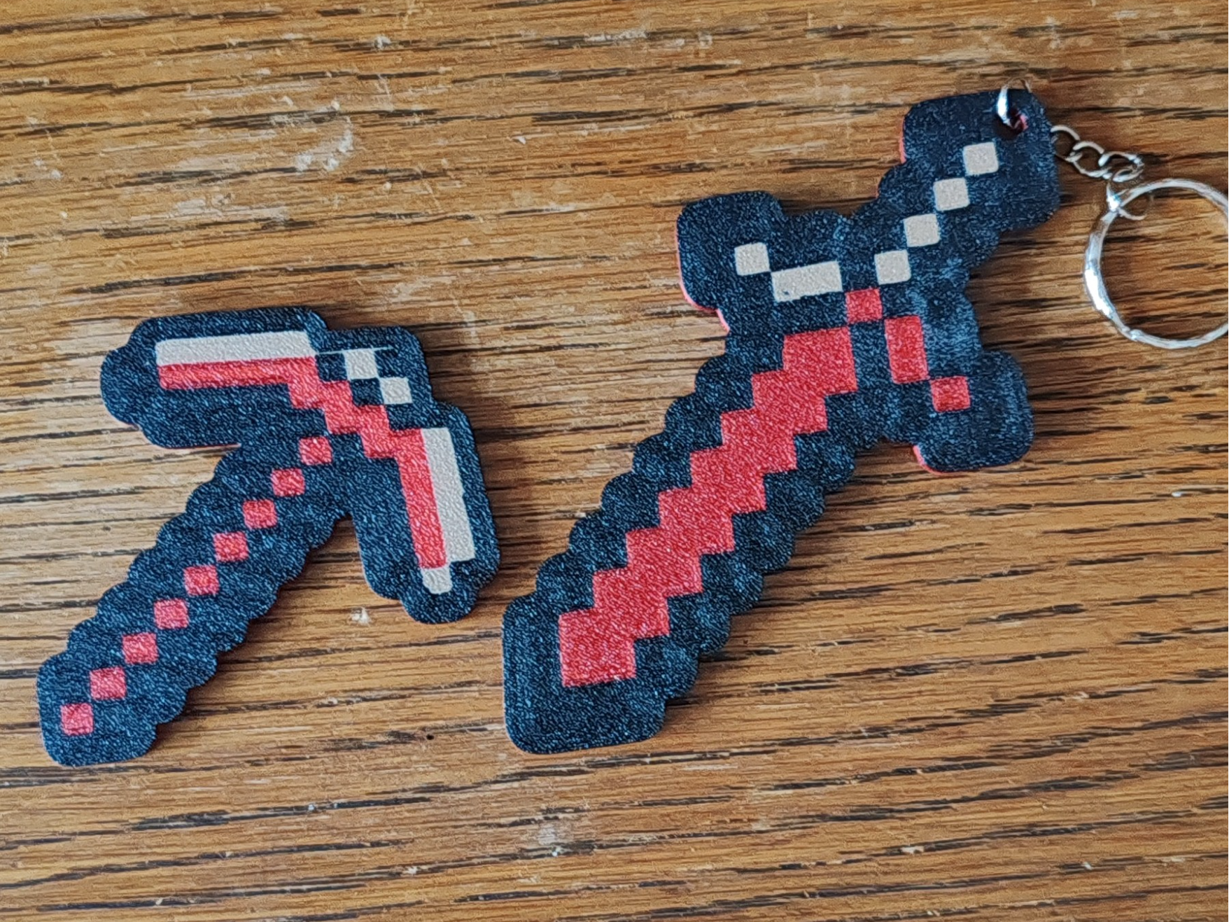 Minecraft Sword Keychain + Pickaxe Accessory