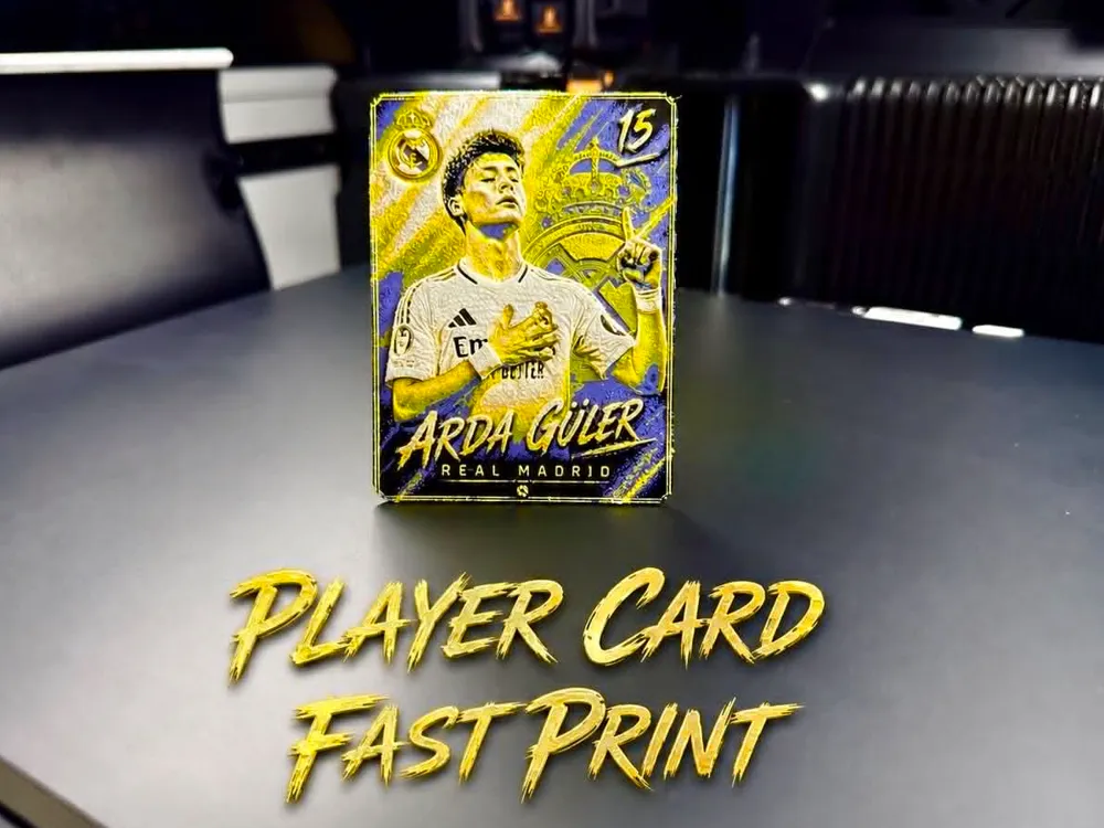 Modelo para impresión 3D: Arda Guler Player Card. Referencia del modelo original.