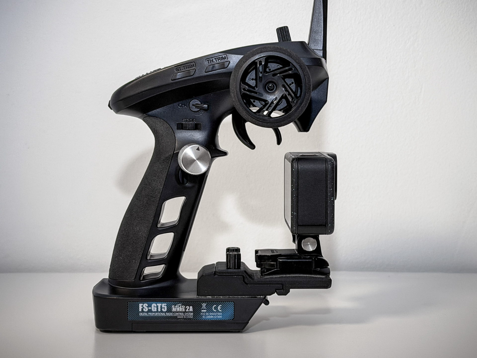 GoPro Hero mount for FlySky GT5 radio 3D model