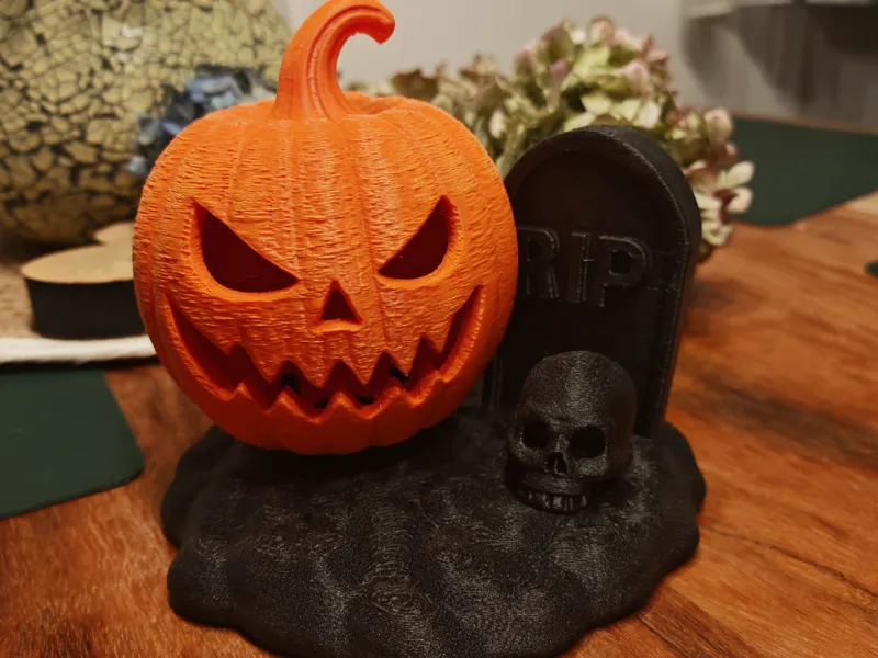 Kürbis Friedhof Halloween Deko