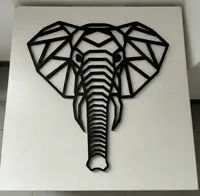 Tête d'éléphant géométrique murale — photo 2