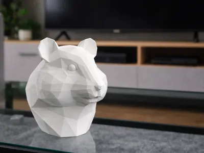 Stylized Hamster Art Sculpture