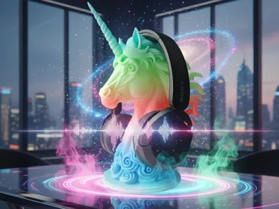 unicorn themed headphones stand model B