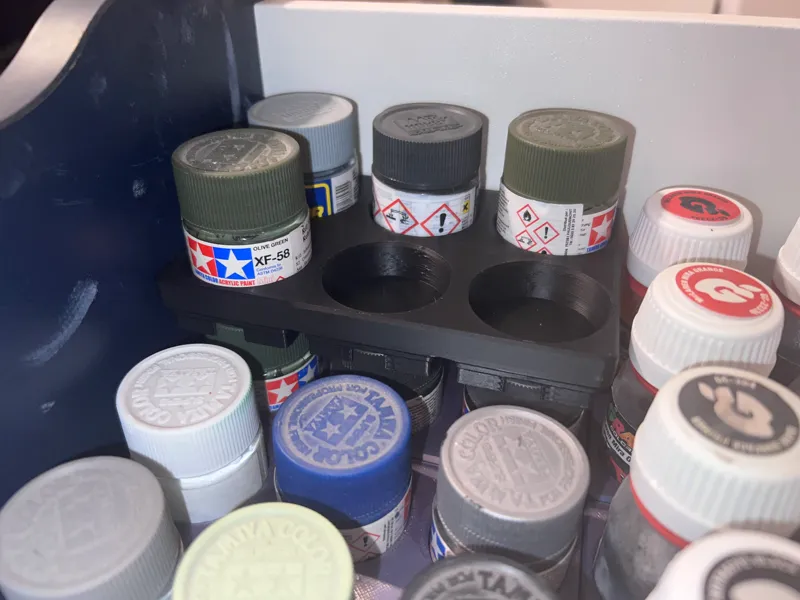 Stackable Gridfinity bins for Tamiya Paint 10mL