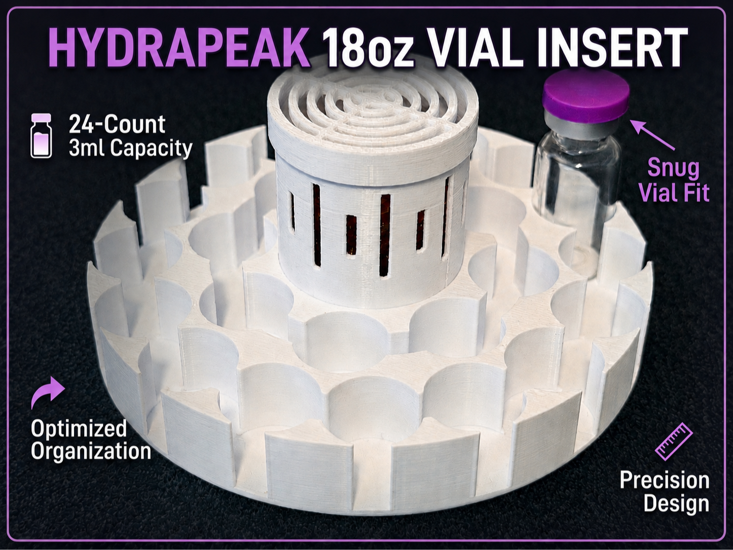 Hydrapeak 18oz - 3ml Vial Insert (24 Count)