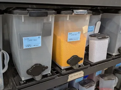 Dispenser Adapter for Pet Food Dry Storage Bins