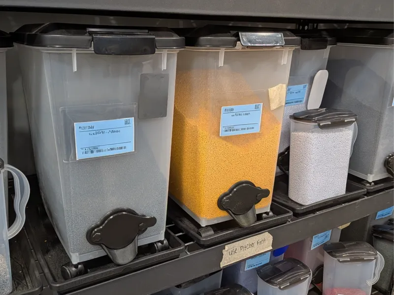 Dispenser Adapter for Pet Food Dry Storage Bins
