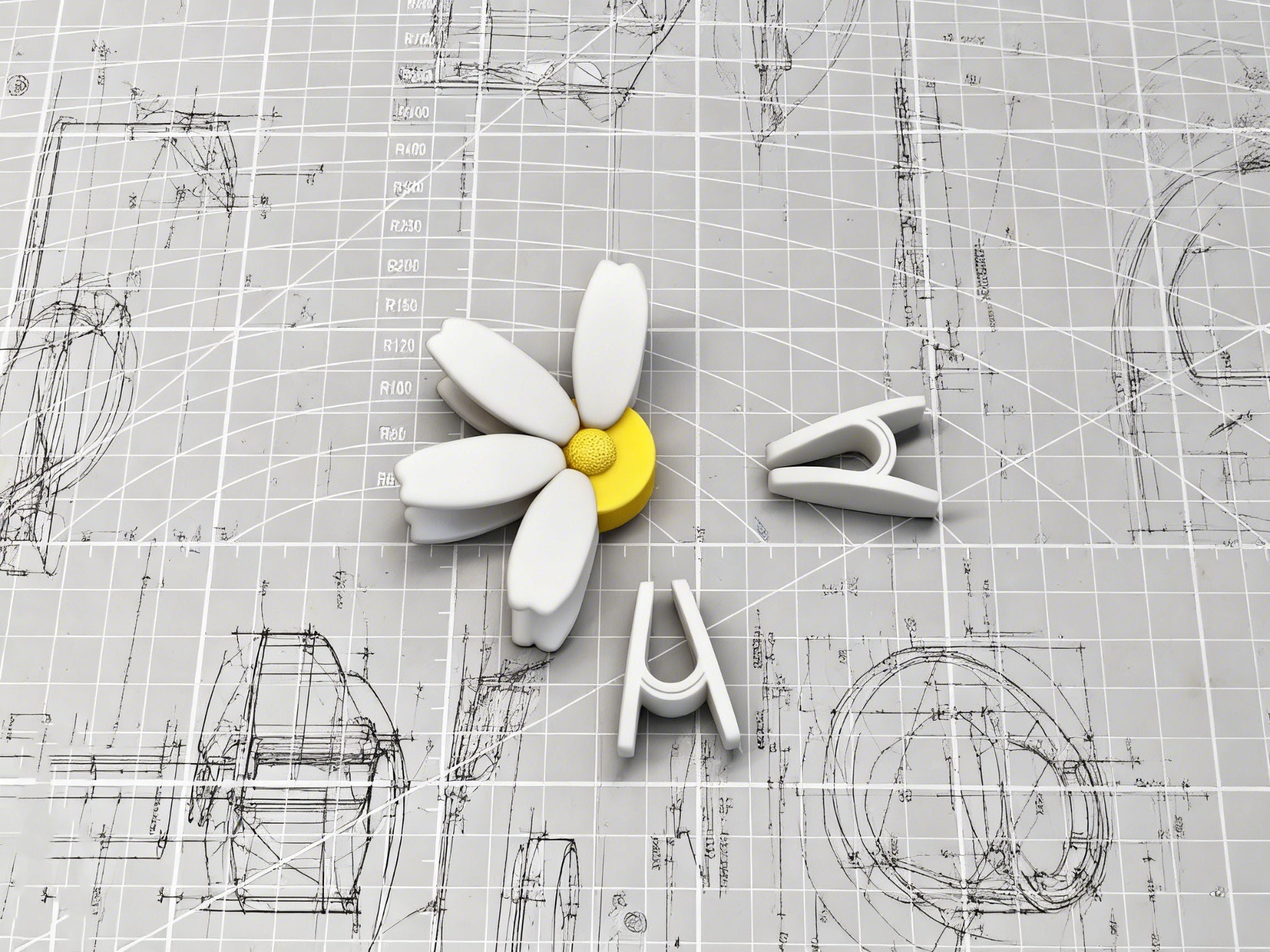 Miniatura 2 do modelo 3D 花瓣设计收纳夹-底部预留冰箱贴磁铁孔