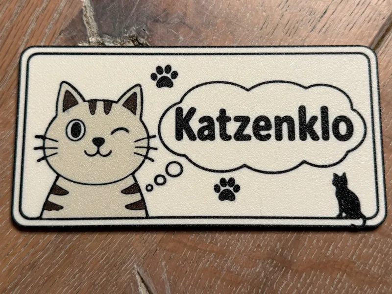 Katzenklo Schild Türschild für Katzen und Besitzer