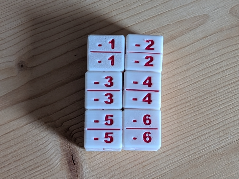 TCG -1/-1 to -6/-6 Counter Dice Set | MTG