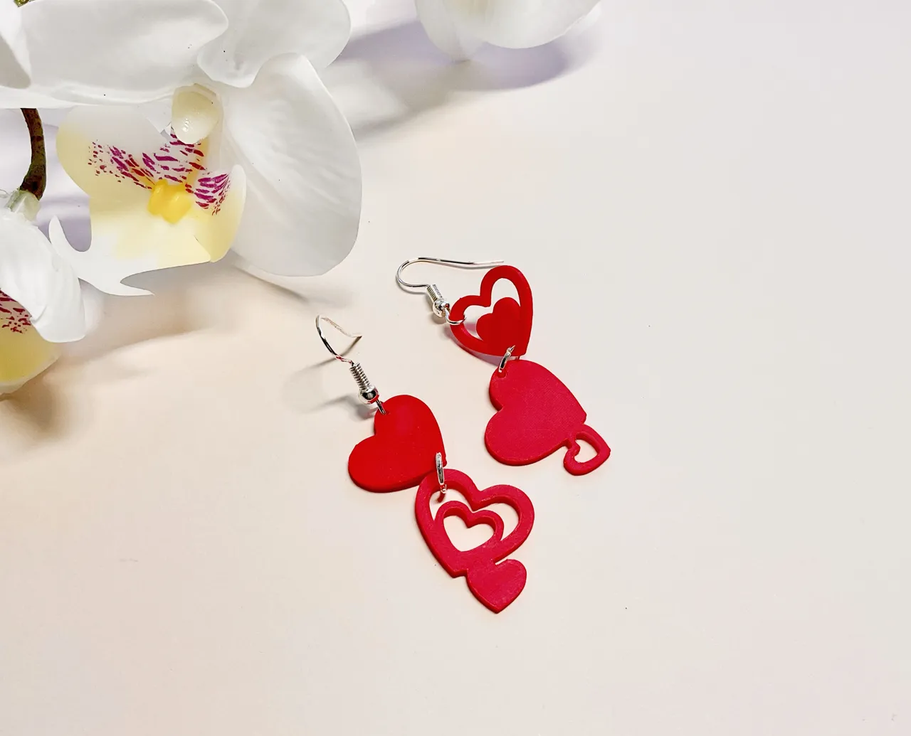 Asymmetric Heart Earrings view 2