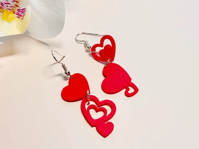 Asymmetric Heart Earrings