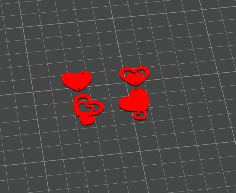 Asymmetric Heart Earrings view 3
