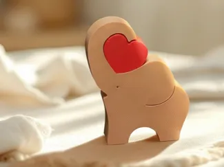 Elephant Heart Figurine