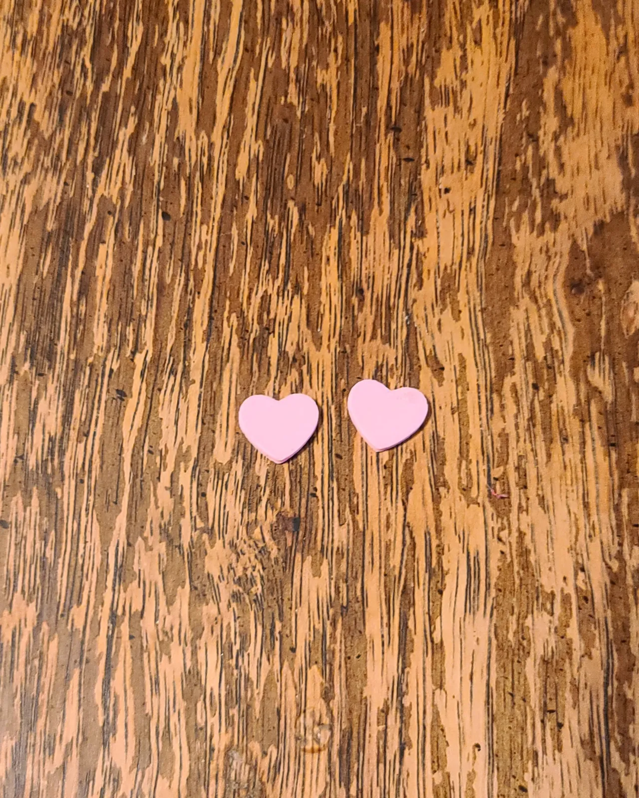 Heart Stud Earrings Raised view 2