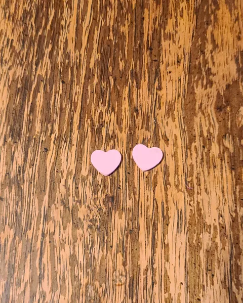 Heart Stud Earrings Raised view 2