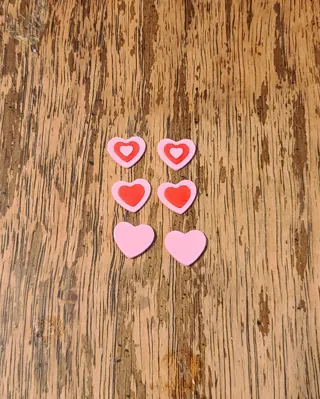 Heart Stud Earrings Raised