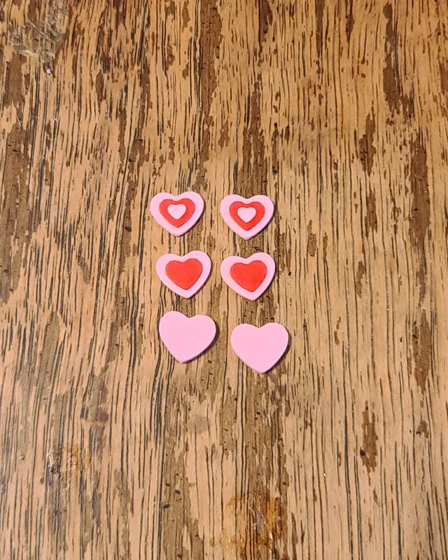 Heart Stud Earrings Raised