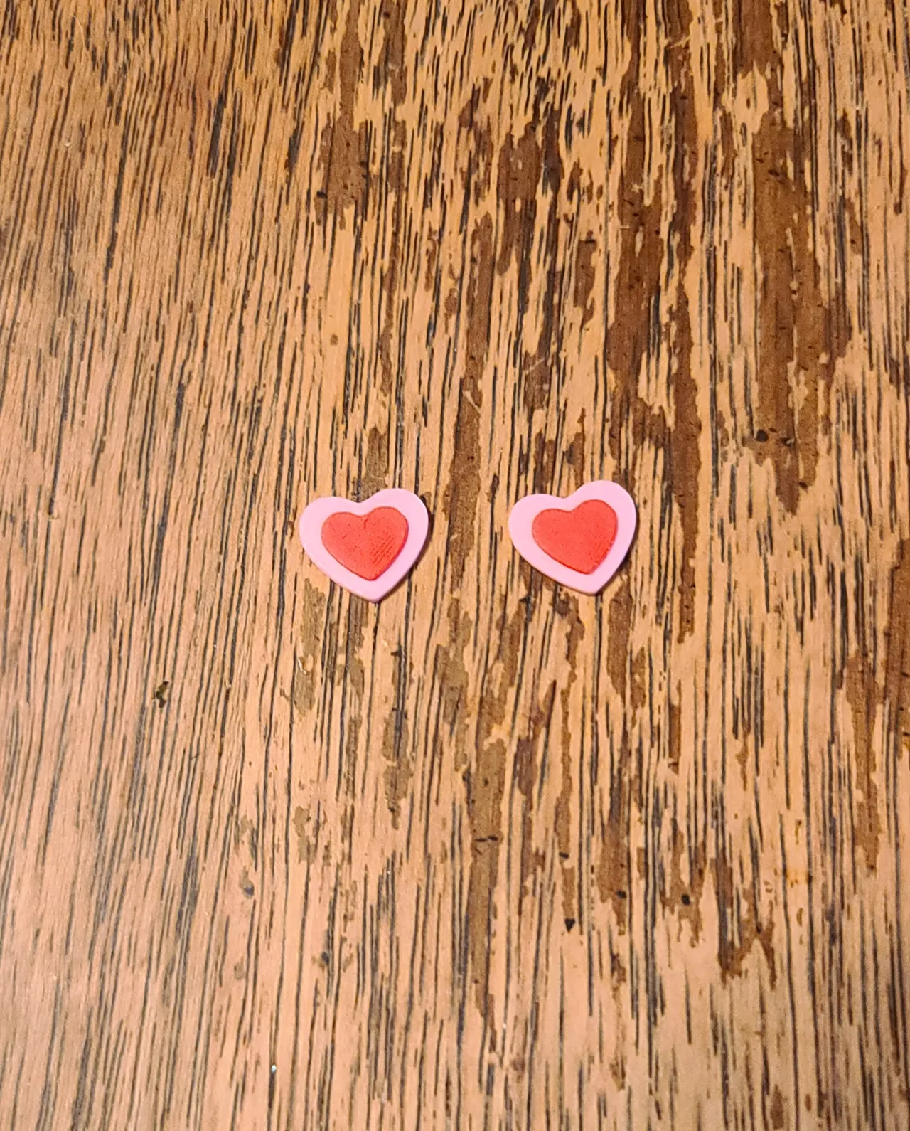Heart Stud Earrings Raised view 3
